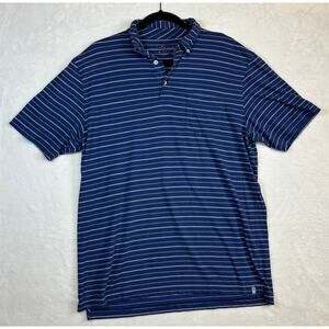 Peter Millar Size Medium 100% Pine Cotton Performance Stripe Polo Casual Golf